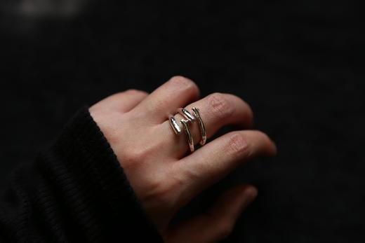 CHEZ BOQUE 庭园的馈赠系列原创手工925银戒指《独枝》 商品图1