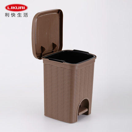 利快StefanPlast意大利进口仿滕编踏板式垃圾桶垃圾筒弃物筒纸篓 商品图3