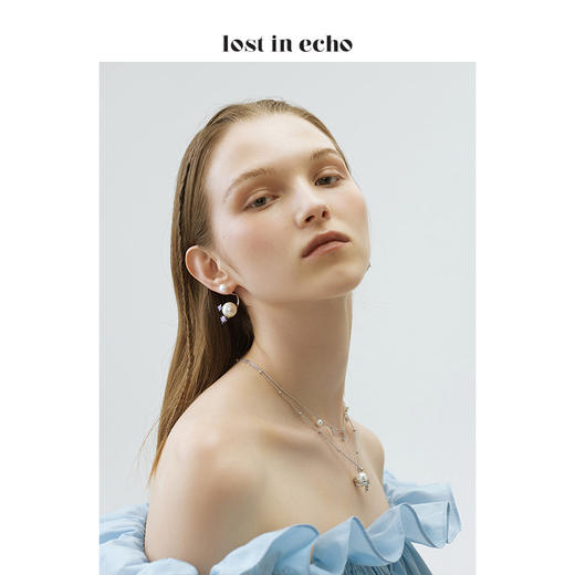 lost in echo x 摘星阁系列 冬季新款双层叠戴星月珍珠吊饰项链 商品图1