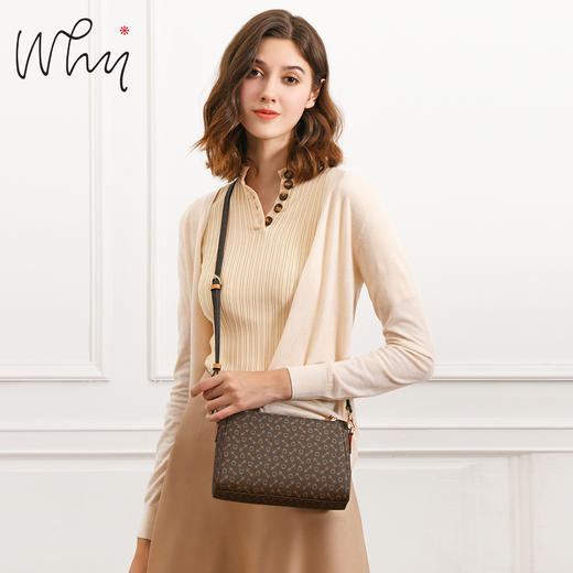 热销推荐 WHY小方包女斜挎包新款简约女包时尚挎包复古通勤小包包女单肩包YAP8036Z 商品图1