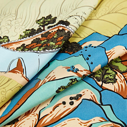 【皇锦】真丝围巾桑蚕丝方巾·丝路山水嘉峪关 商品图4
