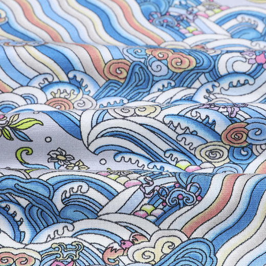 【皇锦】印花蚕丝打底裤-海水江崖系列 商品图3