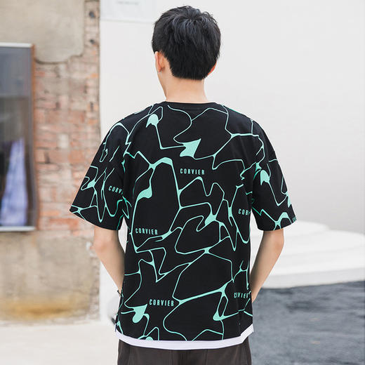 【服饰鞋包】-鲲海鹏云夏季宽松假两件T恤 商品图2