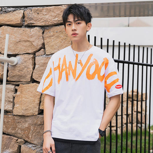 【服饰鞋包】-鲲海鹏云夏季宽松拼接假两件T恤 商品图2