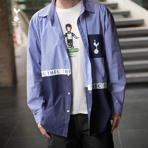 热刺新款休闲百搭潮流男士长袖条纹衬衫 商品图0