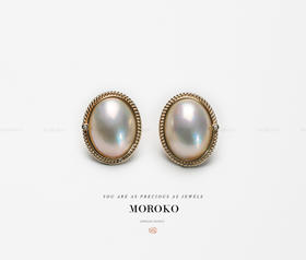 青云「椭圆马贝耳钉」