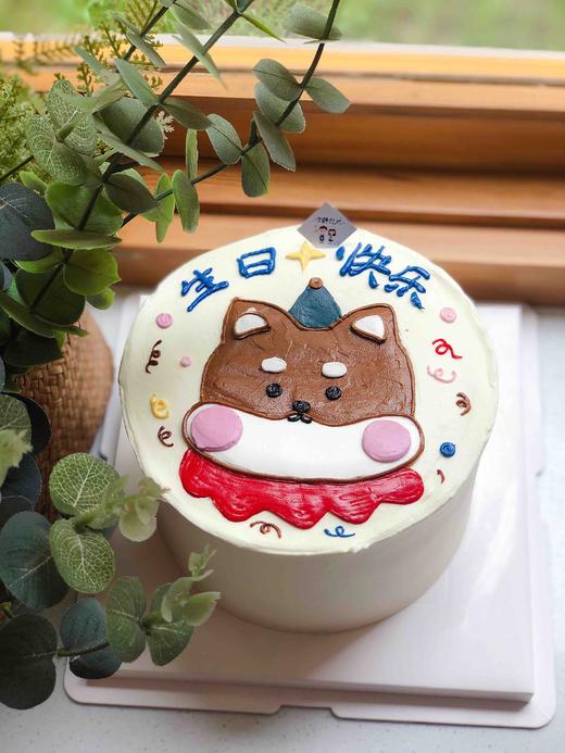 手绘狗狗奶油蛋糕 下单前请仔细阅读商品详情 商品图1