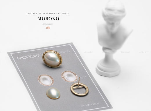 青云「椭圆马贝耳钉」 商品图2