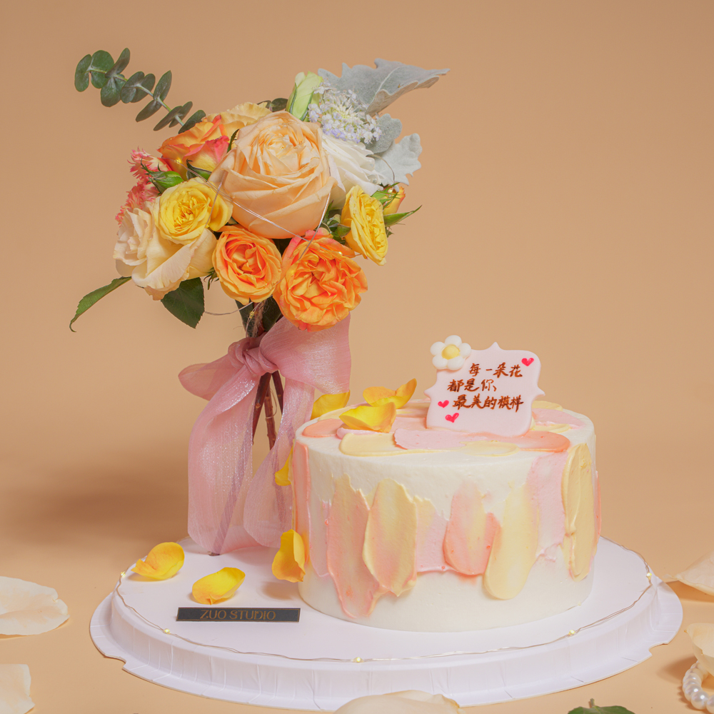 【每朵花都是你美丽的模样】1.5磅 香草奶油芒果夹心口味