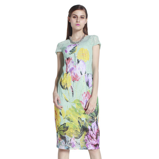 【伯妮斯茵】172S021--绿色连衣裙--莫契月亮神壁画--《TYZZ》 商品图5