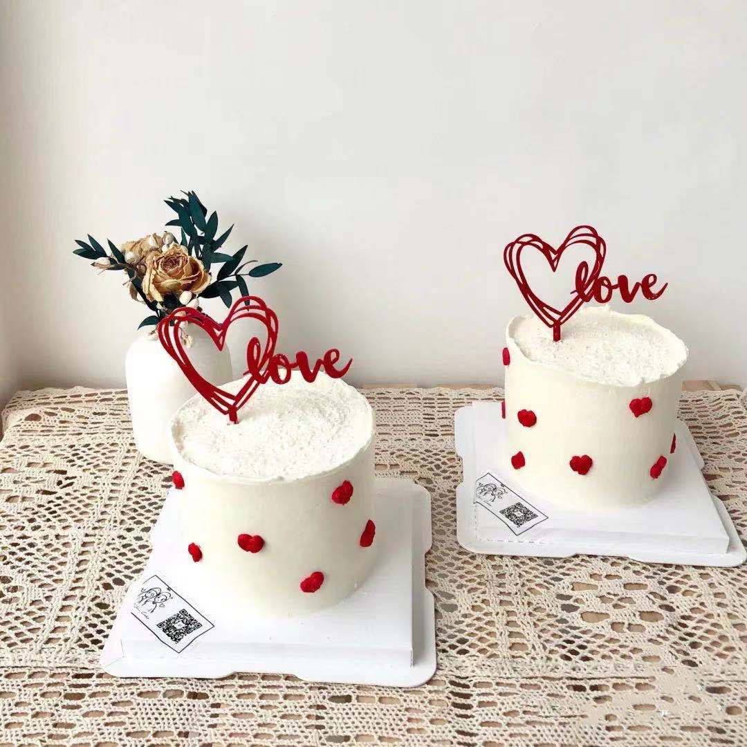 狮子家-ins爱心点缀手绘 生日蛋糕 纪念日蛋糕 聚会 仪式感必备