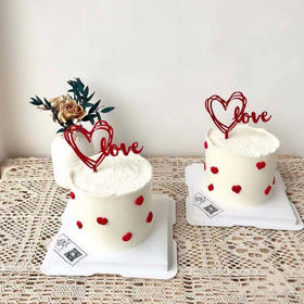 狮子家-ins爱心点缀手绘 生日蛋糕 纪念日蛋糕 聚会 仪式感必备