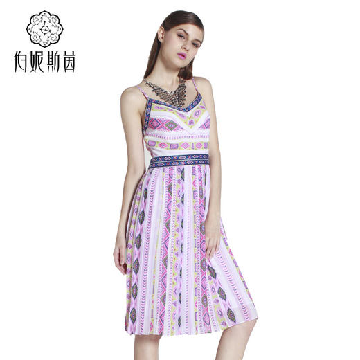【伯妮斯茵】172S015--粉色连衣裙--莫契月亮神壁画--《太阳之子--印加》 商品图1
