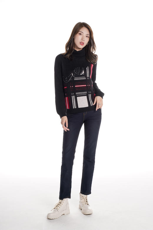 奇威 复古磨白显瘦牛仔裤4000217259 商品图3