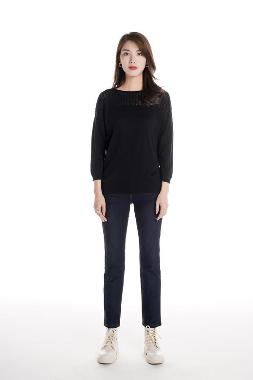 奇威 复古磨白显瘦牛仔裤4000217259 商品图4