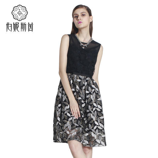 【伯妮斯茵】172S047--黑色连衣裙--莫契月亮神壁画--《太阳之子--印加》 商品图1