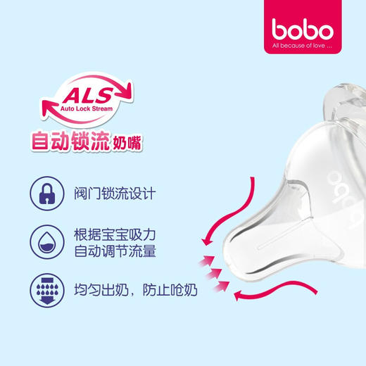 bobo宝宝宽口径玻璃奶瓶160ml 带手柄 配LL奶嘴 BP1831 商品图3