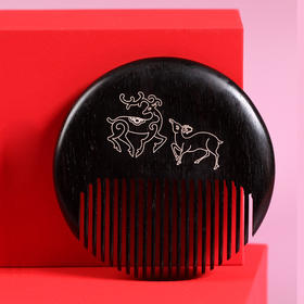 LP0075-1一路有你 东非紫光檀圆木梳