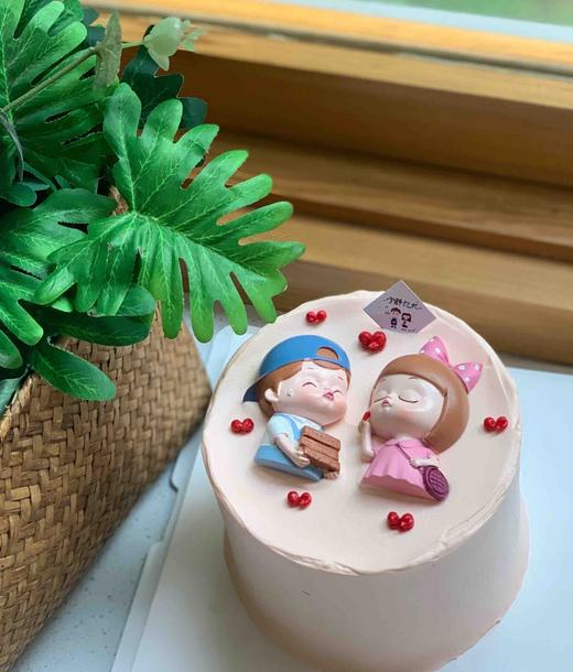 四寸情人节情侣小清新奶油蛋糕 下单前请仔细阅读商品详情 商品图0