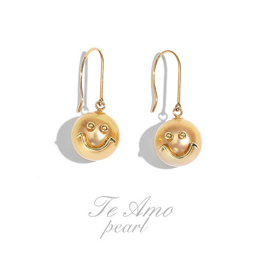 【笑脸】南洋金珠耳钩 商品图0