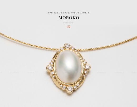 爱奥尼「椭圆马贝项链」 商品图0