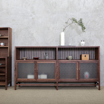 玄隐玻璃柜 黑胡桃木 实木家具百搭装饰柜 商品图0