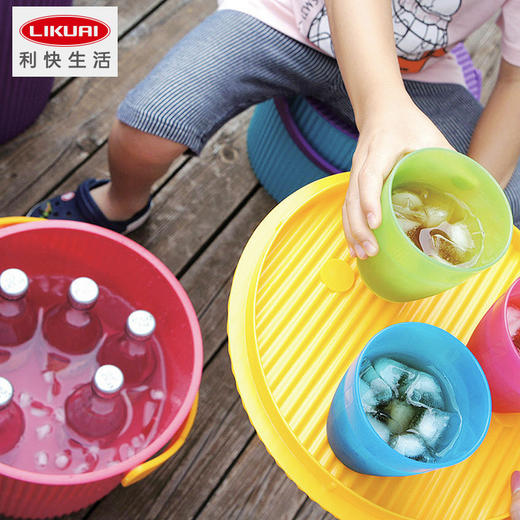 利快日本进口居家家用脏衣服玩具收纳筐置物筐炫彩桶轻奢脏衣篮 商品图1