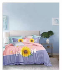 夏凉大版花纯棉面料四件套