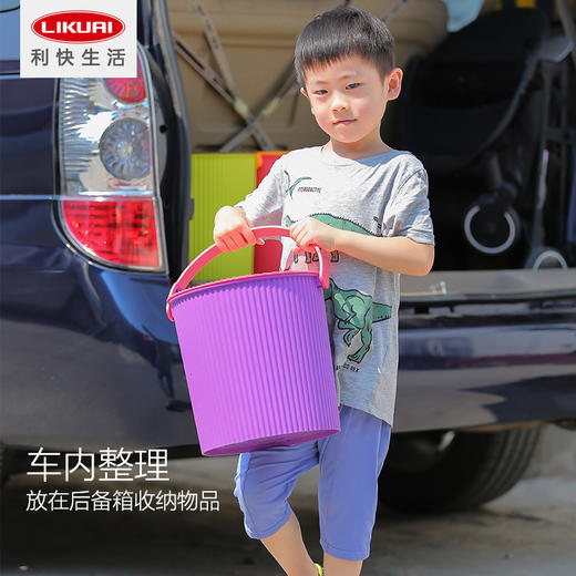 利快日本进口万能炫彩桶脏衣服玩具收纳篮居家用脏衣置物篓 商品图3