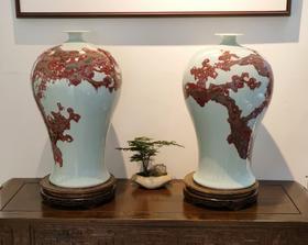 凡木：釉里红梅开五福梅瓶