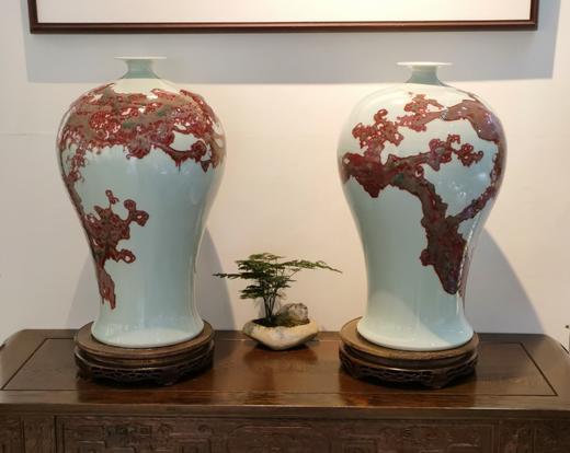 凡木：釉里红梅开五福梅瓶 商品图0