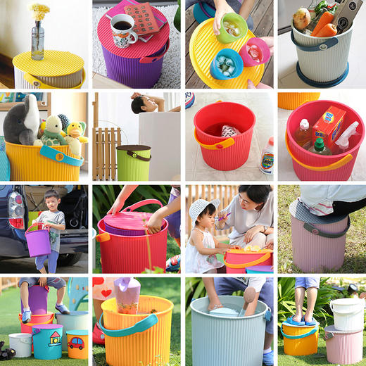 利快日本进口居家家用脏衣服玩具收纳筐置物筐炫彩桶轻奢脏衣篮 商品图4