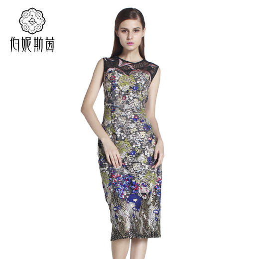 【伯妮斯茵】172S097--黑色连衣裙--金质轴盘--《太阳之子--印加》 商品图1