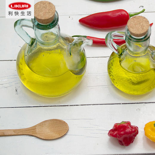 新品利快调味瓶西班牙原装进口厨房把手刻花加厚玻璃木塞油醋瓶罐 商品图2