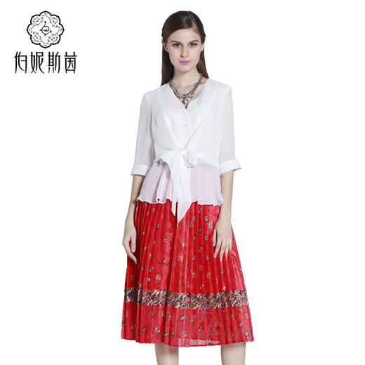 【伯妮斯茵】172B062--红色半裙--安肯织物--《太阳之子--印加》 商品图1