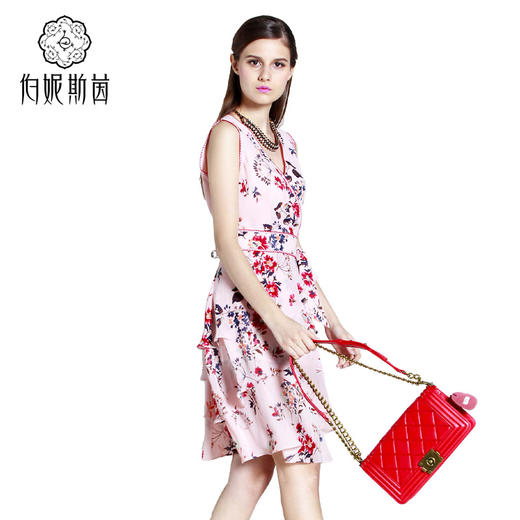 -【伯妮斯茵】-172S086-粉色背心连衣裙--绿松石金耳环--《太阳之子--印加》 商品图2