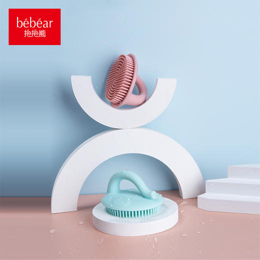 抱抱熊bebear婴儿洗头刷硅胶宝宝洗澡海绵 商品图0