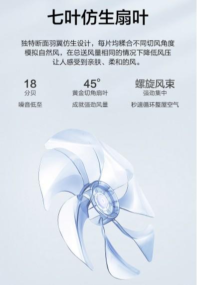 艾美特（Airmate）室内通风五叶落地扇/节能低噪风扇/立式家用定时电风扇 FSW65T2-5 商品图4