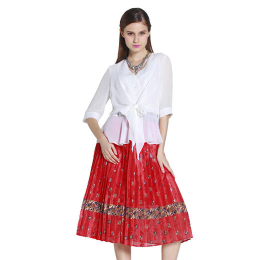 【伯妮斯茵】172B062--红色半裙--安肯织物--《太阳之子--印加》 商品图5