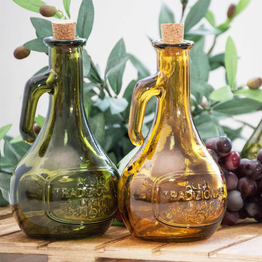 新品利快调味瓶西班牙原装进口厨房把手刻花加厚玻璃木塞油醋瓶罐 商品图3