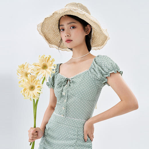 西遇衬衫女夏薄款2021新款设计感小众泡泡袖法式小众上衣11010718 商品图2