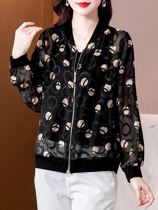 MZ 夏季空调衫薄款洋气外套波点网纱 商品图0