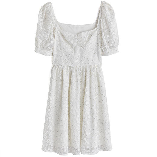 西遇泡泡袖连衣裙2021新款小众简约法式气质温柔风小裙子10910630 商品图4