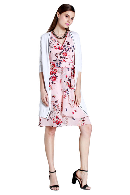 -【伯妮斯茵】-172S086-粉色背心连衣裙--绿松石金耳环--《太阳之子--印加》 商品图0