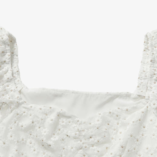 西遇泡泡袖连衣裙2021新款小众简约法式气质温柔风小裙子10910630 商品图5