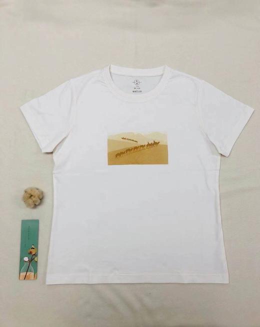 丨有机丨素道棉彩棉短袖针织T 棕白条/灰白条/米白（九色鹿）/米白（骆驼）/无印花  100%纯棉彩棉 透气亲肤 商品图4