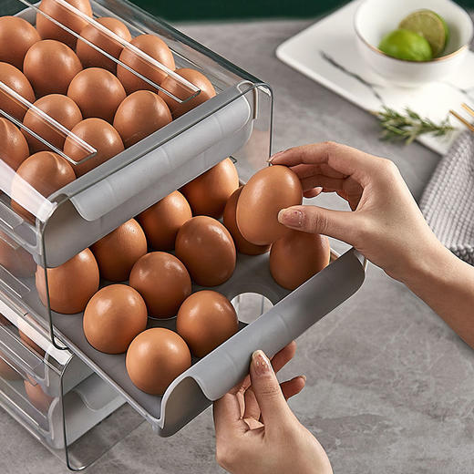 装蛋盒冰箱用放鸡蛋的收纳盒防摔抽屉式保鲜收纳蛋盒厨房蛋盒架托 商品图8