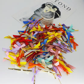 蝴蝶结扎丝100入/包扎带烘焙包装袋束口绑丝铁丝封口条多色蝴蝶结金扎丝