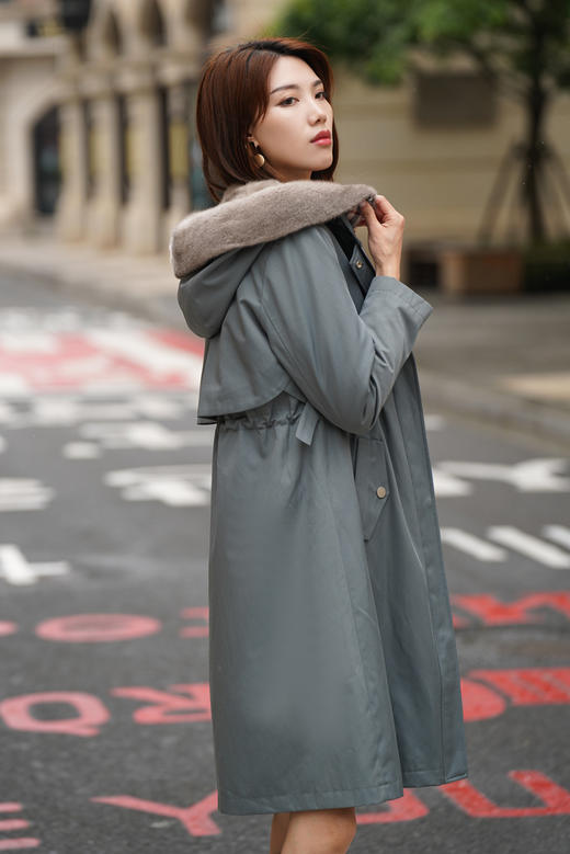 【囤一件暖十年的派克服】【热销400+】【温暖魔法师水貂派克】臣禾【水貂毛内胆/毛领90白鸭绒】连帽皮草外套9224250137现货 商品图10