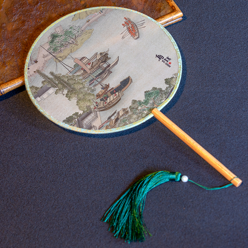 乌镇地图系列复古团扇